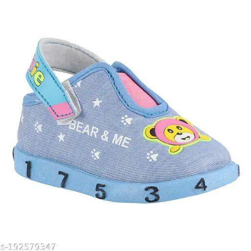 Pink, Sky Blue, Red Multi-colored suede and PU sole sneakers for babies, featuring chu chu sound and velcro closure. Comfortable, trendy first walking shoes by ROTATION." (123 characters)