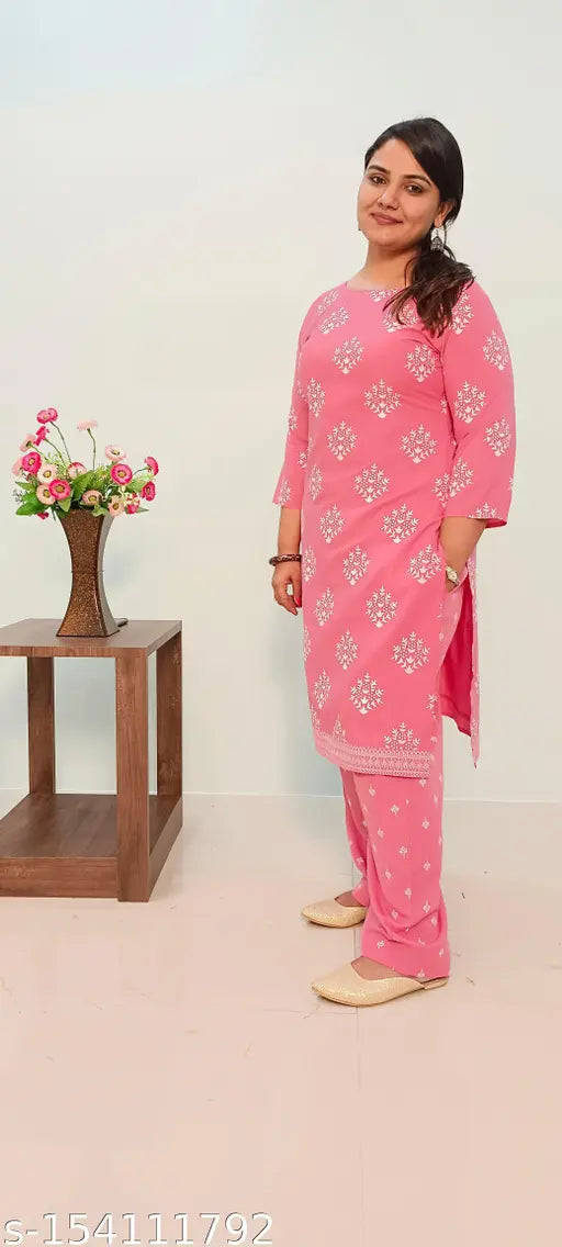 Cream Crepe Mohini Kurta Set with Palazzo, printed Indian ethnic wear