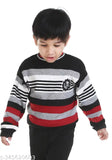 Multicolor striped wool sweater for boys, full sleeves, premium Indian fabric