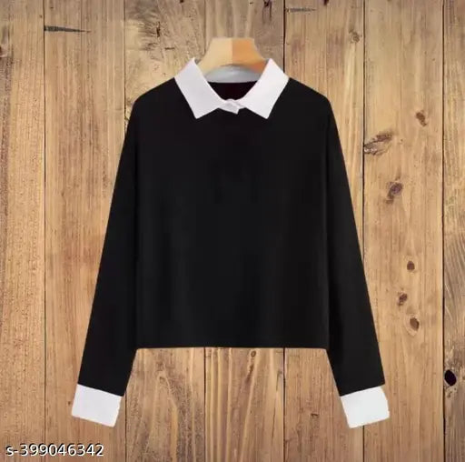 Premium cotton women's t-shirts, long sleeves, solid design, 100% cotton, machine washable