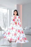 Heart print cotton blend anarkali lehenga gown for girls aged 9-16 years, perfect for parties and formal events