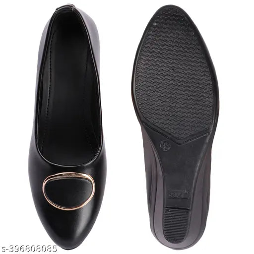 Synthetic embellished heels and flat bellies for women - Comfortable round buckle slip-ons, suitable for any season. Extra cushioning for long walks