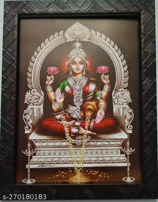Synthetic resin statue of Indian deity Dhana Laxmi, symbolizing prosperity and wealth