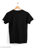 Black cotton blend t-shirt with RENOWNED Stray Kids quote, 100% cotton with bio wash and vinyl printing on front for men, pre-shrunk and long-lasting, made with high-quality materials for a better customer experience, available in various sizes: XS (36in/25in), S (38in/26in), M (40in/27in), L (42in/28in), XL (44in/28.5in), XXL (46in/29.5in)