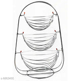 Stainless steel 3-tier storage basket with a handle for kitchen