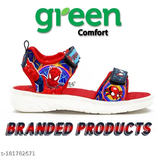 Red Kids' sandals with Marvel comics theme, featuring Spiderman design