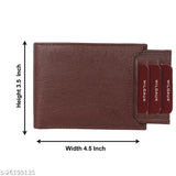 Brown PU leather men's wallet with 7 card slots, high-quality artificial material, additional pockets for ATM cards, compact size