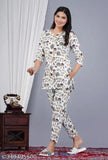 Vanshika Pure Rayon Traditional Nightsuit for Women - rayon top and pyjamas, printed net, limited edition, India origin