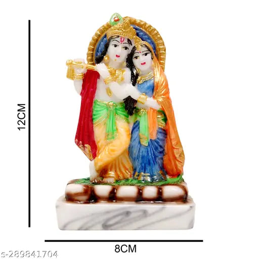 Marbel multicolor Radha Krishna ji statue, intricately detailed representation of divine love
