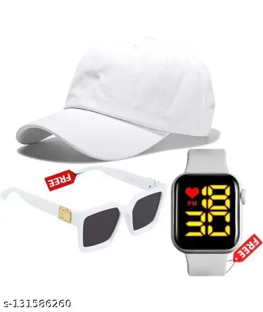 White cotton baseball cap, self-design square pattern by Badshah, popular in India