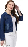Comfortable, self-design denim lady's regular fit jacket with full sleeves - soft fabric & affordable price for any occasion