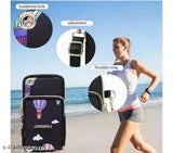 Mobile sling bag for girls, casual design, black and white, adjustable strap