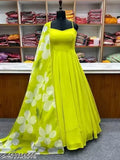 Georgette sleeveless kurti with dupata, single color Indian traditional wear for women, XS-6XL sizes