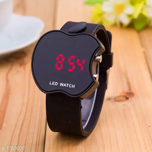 Black and white JAMVAI trendy kids unisex digital watch with adjustable strap