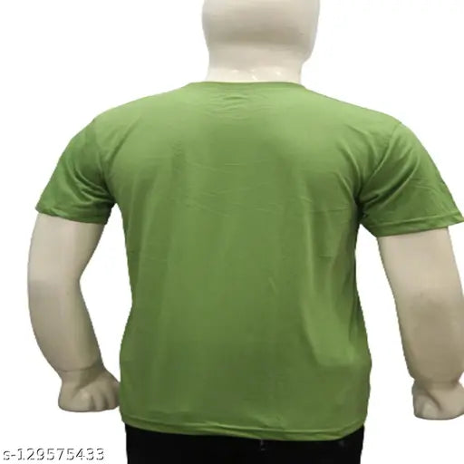 Moss color cotton blend round neck half sleeves men's t-shirt by Recline, comfortable, cost effective, easy to wash, high quality