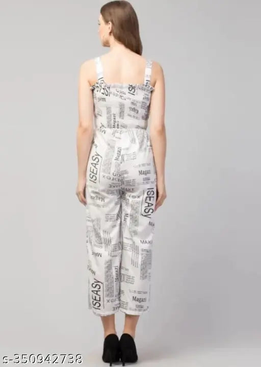 Poly crepe printed net jumpsuit (2 pcs), latest women's fashion from India - size S, M, L
