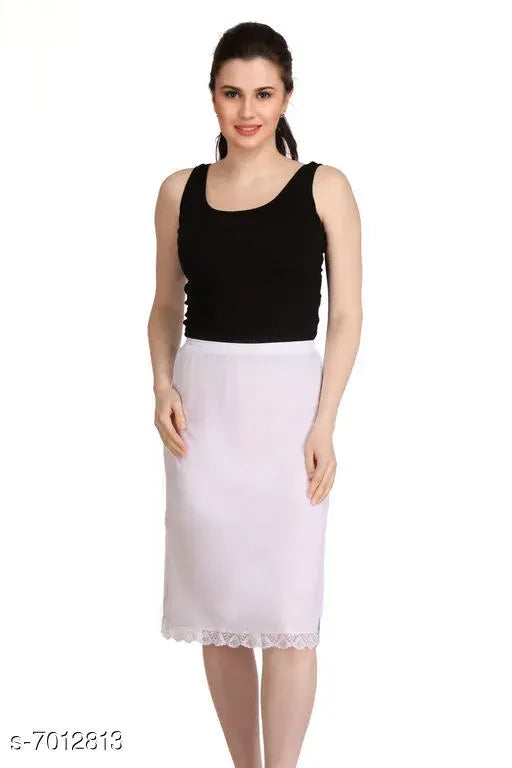 Black and white striped skirt, lace trim, sleeveless top