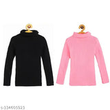 Woolen high neck sweater, unisex and warm for baby boys & girls (03month-3Years), multiple color options