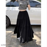 Rayon kk.casual western skirt for women, solid net pattern, size 26 (waist 26in, length 38in, hip 44in), made in India