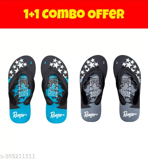 Colorful EVA flip flops for kids, printed net design with attractive bottom prints by Zevion