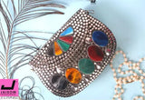 Handmade sling bag with multiple vibrant colors