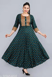 Rayon printed casual wear, long sleeves, round neckline
