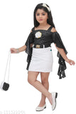 Blue ruffle children's dress, short sleeves, flared skirt