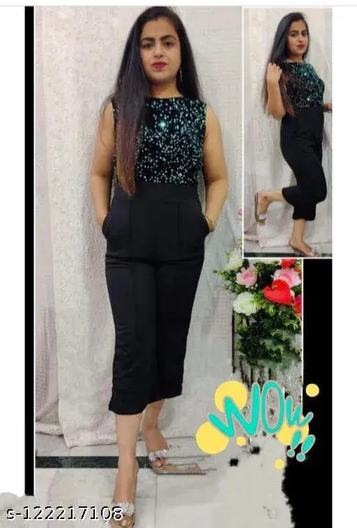 Stylish green cotton blend sleeveless jumpsuit, self-design, India
