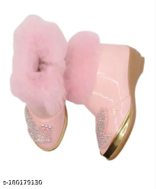 Pink canvas & PU zip shoes, ideal for toddlers party wear (age 0.6 - 7 years)