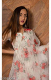 Georgette round neck long sleeve mill printed dress with net dupatta, formal/casual wear for women and girls