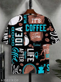 Oversized trending t-shirt with coffee themed graphic