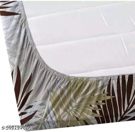 Glace Cotton botanical double fitted supersoft bedsheet with 2 large pillow covers, ideal for summer