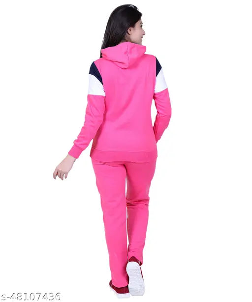 Winter wear women's wool track suit, long-sleeved solid sweatshirt & pants in size M, L, XL, XXL - Indian made