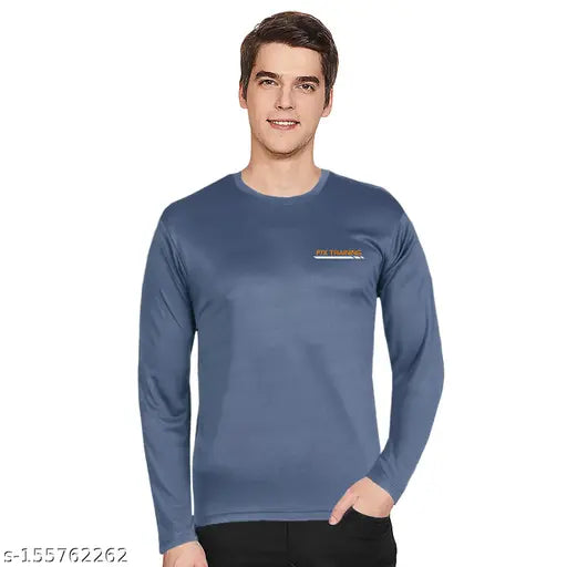 Neon green polyester long sleeve t-shirts (pack of 2) for men, pre-washed for a soft finish and rich look