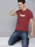 Red Oldbatman graphic print men's cotton round neck half sleeve t-shirt, 100% organic, comfortable fit