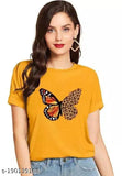 Butterfly Printed Cotton T-shirt (Pack 1), women's stylish trendy top from MS TRADERS, India
