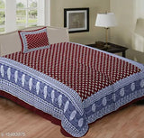 Jaipuri cotton single-size bedsheet combo pack, 2 pillow covers, 160 thread count, India origin