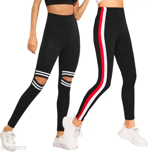 Cotton blend women's jegging combo pack of 2, solid net leggings for sizes 26-34