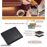 Blue top-grain leather RFID blocking men's wallet, featuring 5 compartments for essentials. Durable, high-quality craftsmanship - perfect gift for men and boys