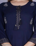 Blue, floral embroidered blouse