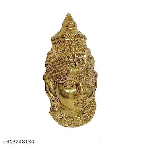 Gold-plated brass God Idol: Lakshmi Durga Ammavaru Amman, ideal for Varalakshmi Vrata Puja, Indian origin