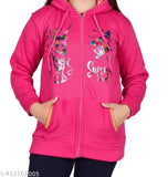 Pink hoodie with glitter and embroidered text, trendy girls fashion
