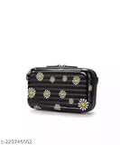 Black and white flowered crossbody sling bag for girls