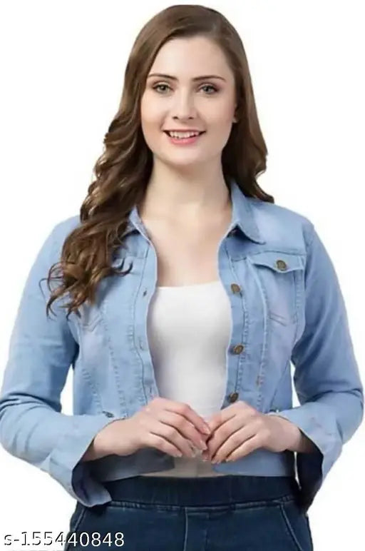 Denim light jacket, solid-colored, long sleeve denim jacket for men (S, M, L, XL), made in India