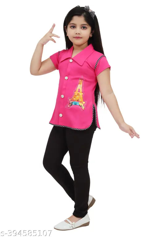 High-quality soft cotton blend baby girl dresses, short sleeves, printed top and solid bottom, 5-6 years, 6-7 years, 7-8 years - adorable casual wear for kids in India