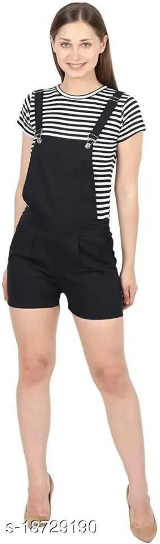 Modern cotton sleeveless jumpsuit for women, solid net design, size S (36-28-34), made in India