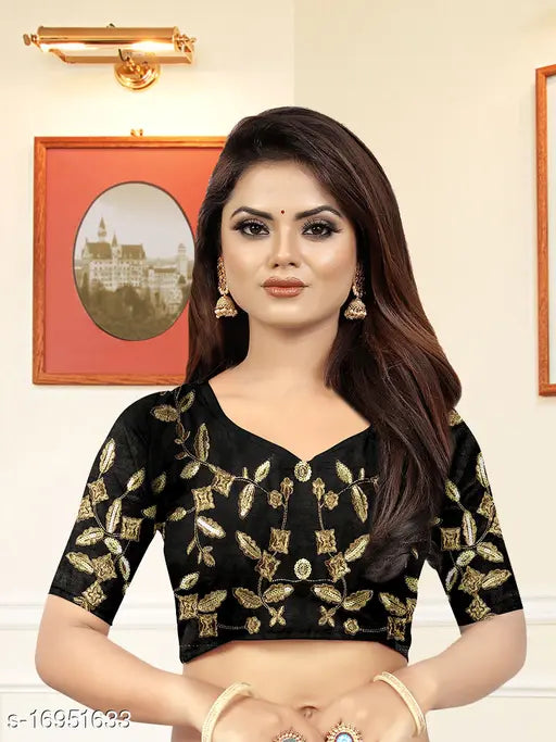 Black net embroidery saree, embellished with intricate patterns, single piece, free size, from India