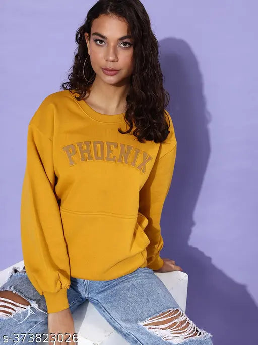 Oversized cotton Dillinger Mustard sweatshirt with printed design, perfect for casual wear