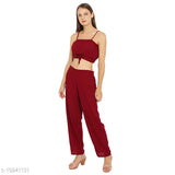 Red rayon solid jumpsuit by stylemyth, women's fashion from India