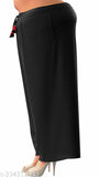 Rayon palazzo style wide leg oversize comfort pajama pants for plus size women in black